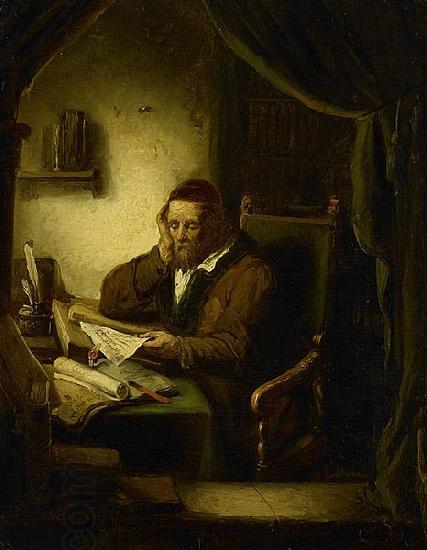 George Gillis Haanen Old Man in his Study China oil painting art